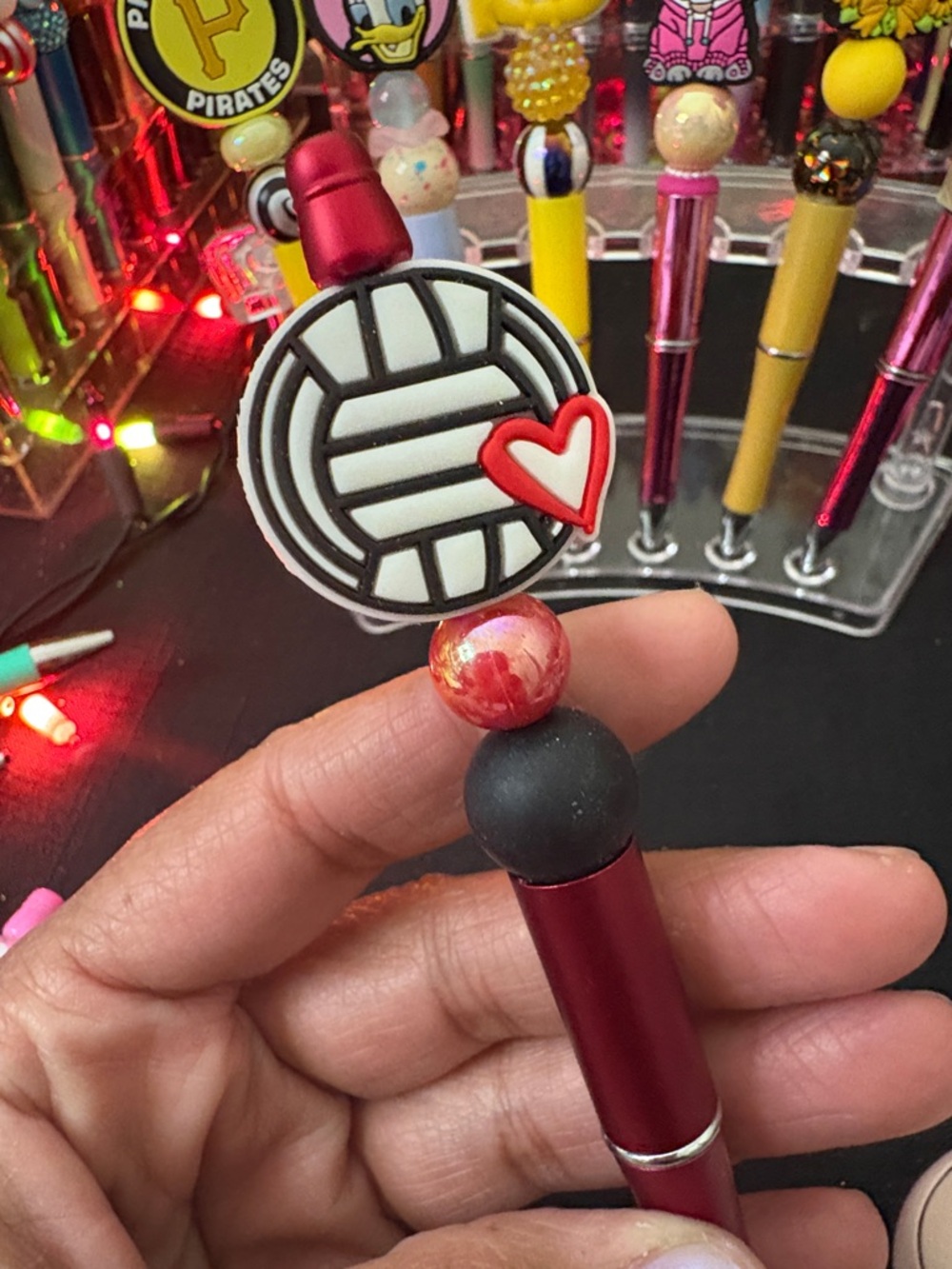 Red Volleyball Heart Pen